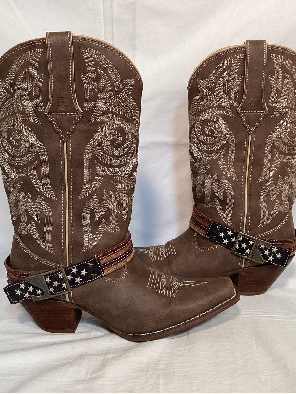 Durango Crush Women’s Flag Western Cowboy Boots Brown Khaki Size 8 - Picture 4 of 16